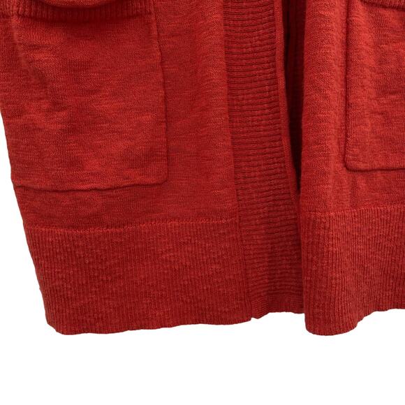 Madewell Bradley Open Front Knit Cardigan in Red Orange Sz XXS Boyfriend Sweater - Picture 7 of 15